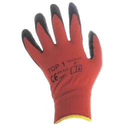Rękawice na nylonie szorstkowane (rozmiar 9) Czerwone